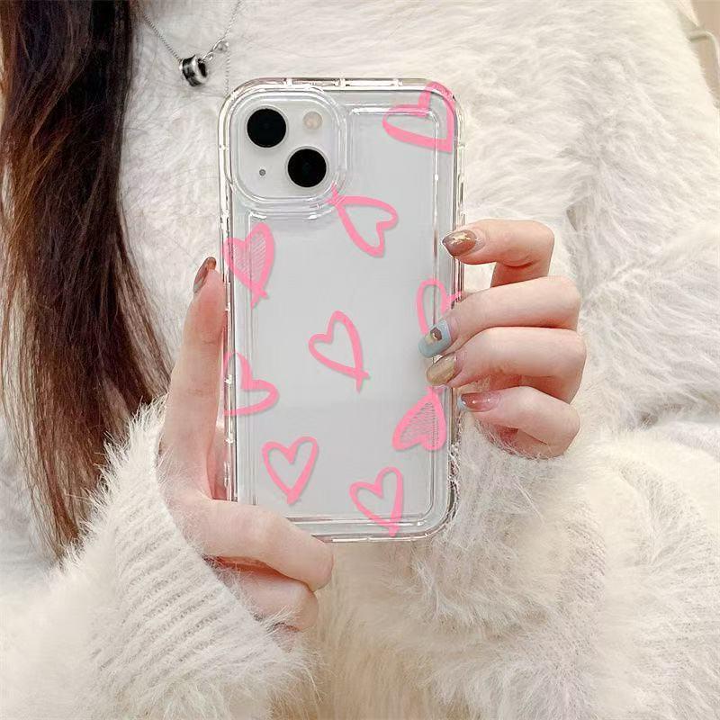 

Delicate Pink Heart iPhone 14/13/15/16 Pro Max Soft Case - Popular Women s Design iPhone 11 Pro Max
