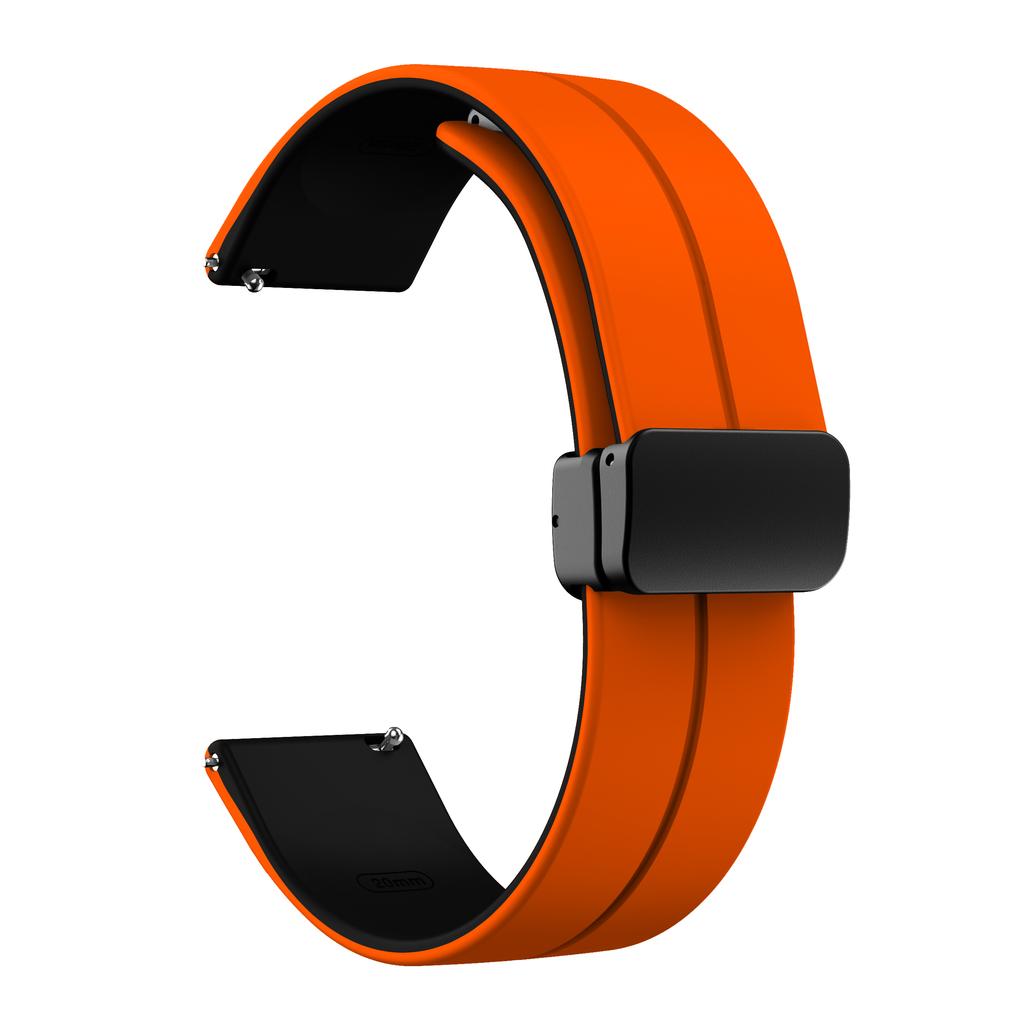 Zweifarbige weiche Silikon-Uhrenarmbänder für Amazfit Cheetah (Quadrat) Magnetischer Schnallenriemen für Amazfit GTR Mini/GTS 2 3 4/Bip 3 Pro
