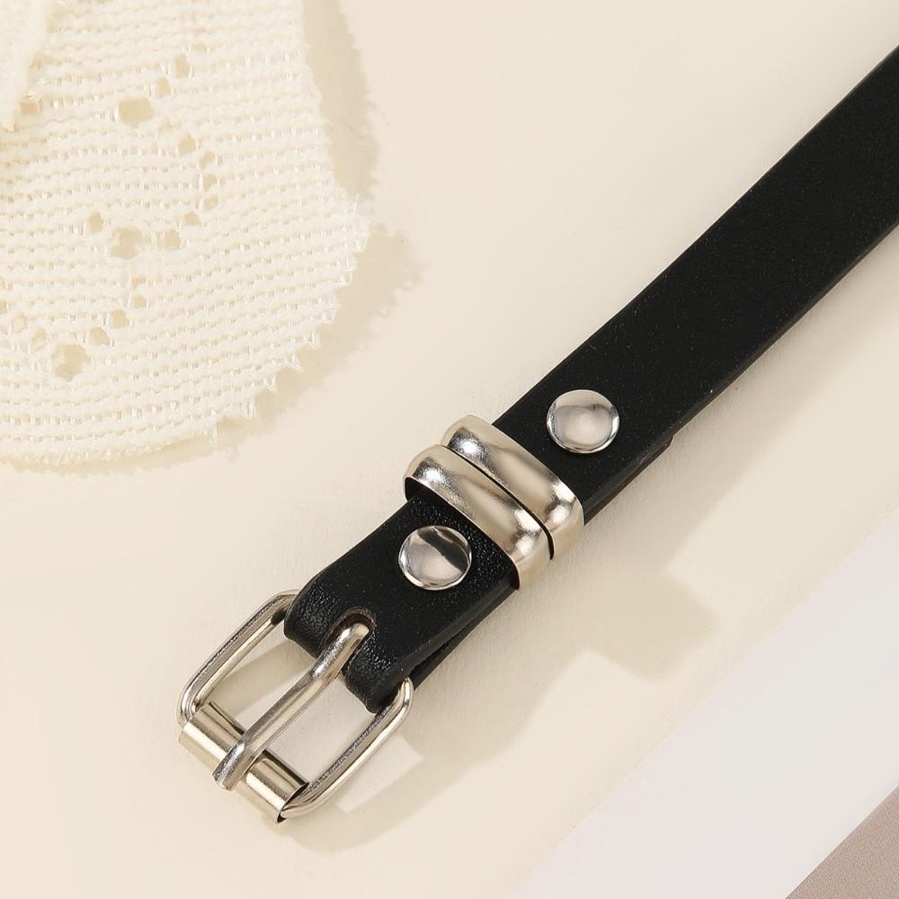 Extra Long Thin Double Layer Circle Chain Adjustable Rivet Eyelet Knotted Belt  Music Festival