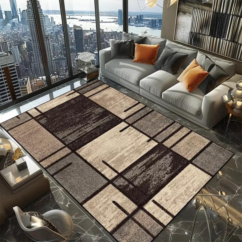 Luxury Modern Geometric Abstract Carpet Living Room Decor Sofa Rug Bedside Soft Area Rug Balcony Coffee Table Floor Mat Doormat