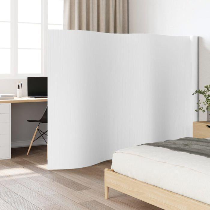 VidaXL Room Divider White 165x600 Cm Bamboo, Room Partition Screen, Office Partition, Screen of 377010