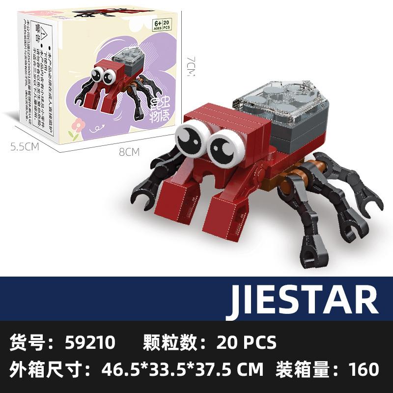 Sada figurek hmyzu a zvířat Mini stavebnice Hračka k sestavení 3D konstruktor Mikro kostičky Hračka pro děti Chlapce 9 až 12 let Dárek