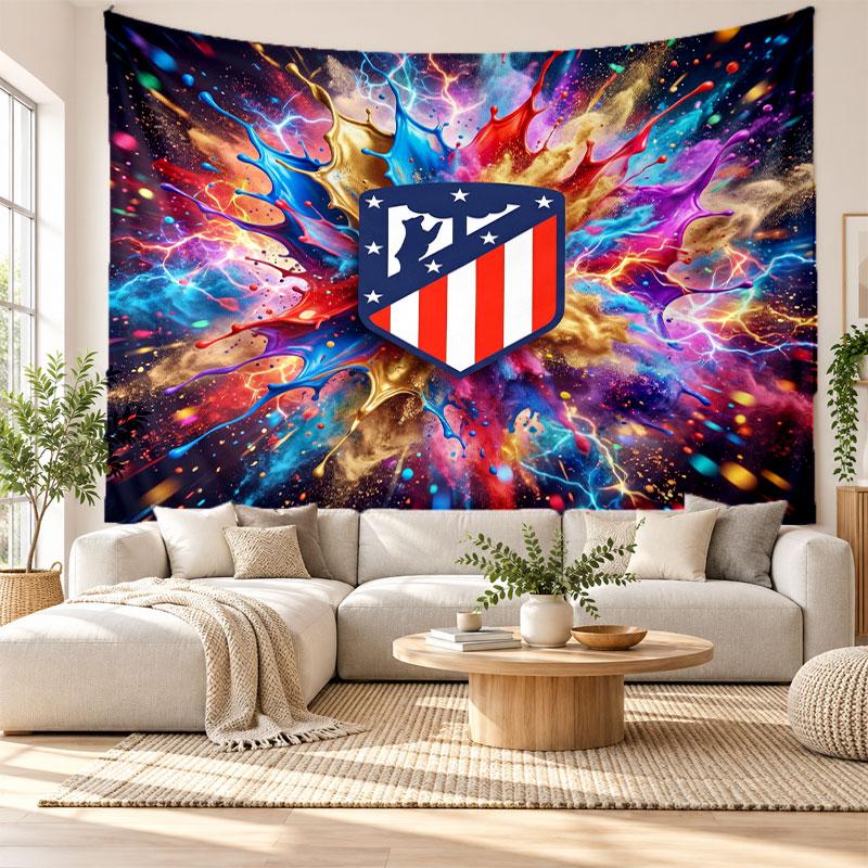 Atletico Madrid Wall Tapestry, Soft Fabric Wall Hanging, Decorative Backdrop For Bedroom Home Wall Art
