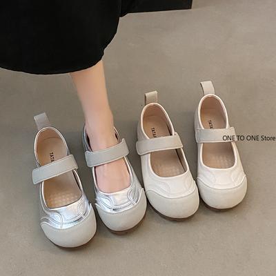 2024 Spring Women's Flat Shoes Korean Style Mary Jane Ladies' Casual Leather Flat Boat Shoes Loafers Work and Party Wear 35-43