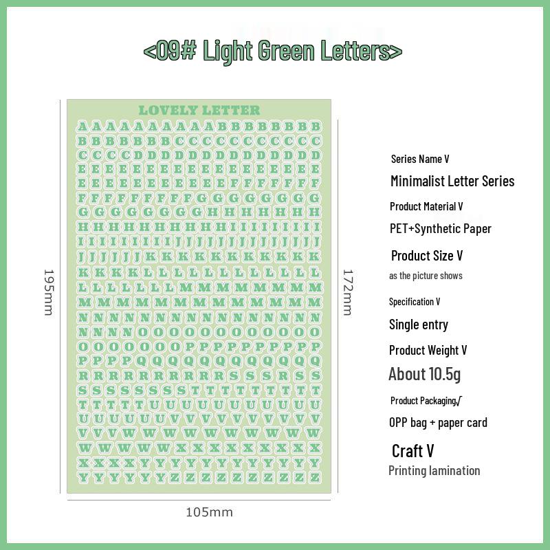 Korean Curry Cici Series: Colorful Letter Stickers for DIY Journals and Decoration