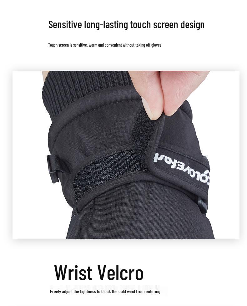 Ski & Cycling Warm Touchscreen Winter Windproof Gloves: Thickened Fleece-Lined Gloves for Outdoor Activities