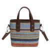 Textured Vacation Style Woven Rainbow New Trend Personality Large Capacity Fashion Straw Shoulder Handbag