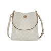 Charlie 22 Classic Monogram Logo Turnlock Hardware PVC Bucket Tote Shopping Bag Women Tote Ivory-Gray Glacier-White 1027-IMRFF