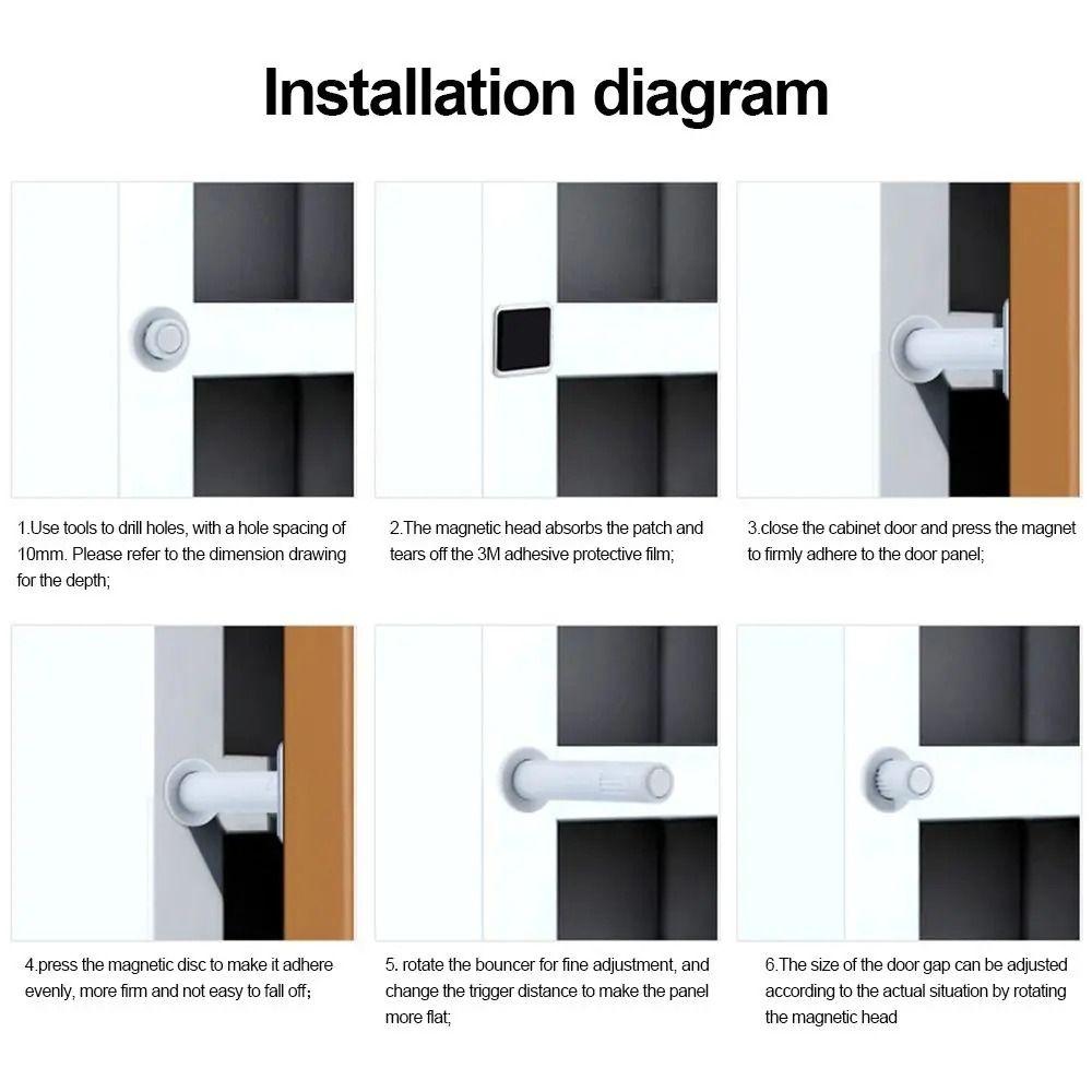 Concealed Door Stopper Soft Cabinet Rebounder Dampers Cabinet Door Suction  Home