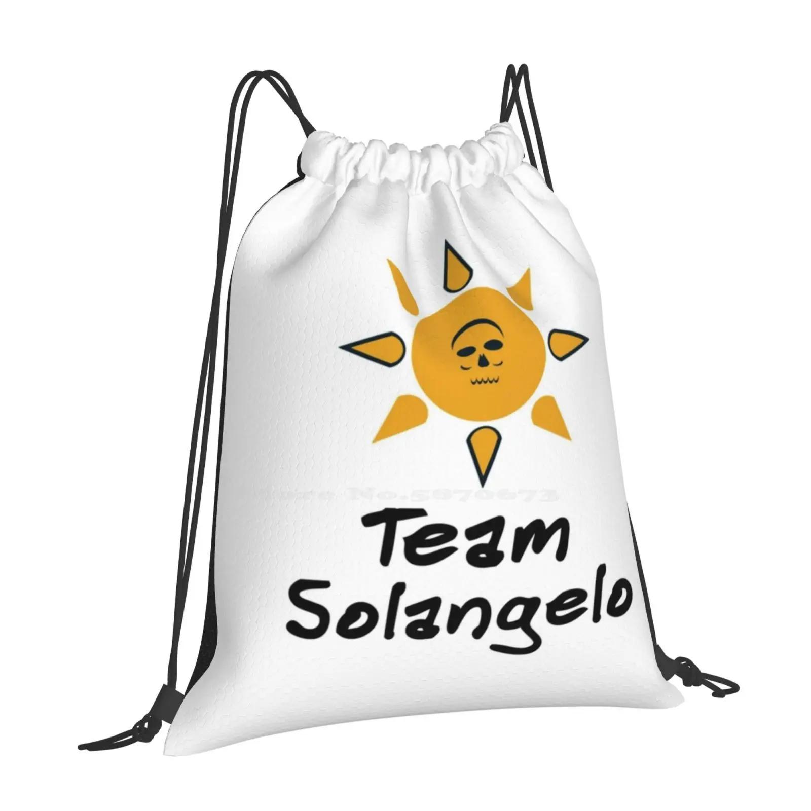 Solangelo Дизайн с узором Рюкзак Школьные сумки Pjo Solangelo Нико ди Анджело Уилл Солас Лагерь Полукровок Полубог Шип Перси OneSize