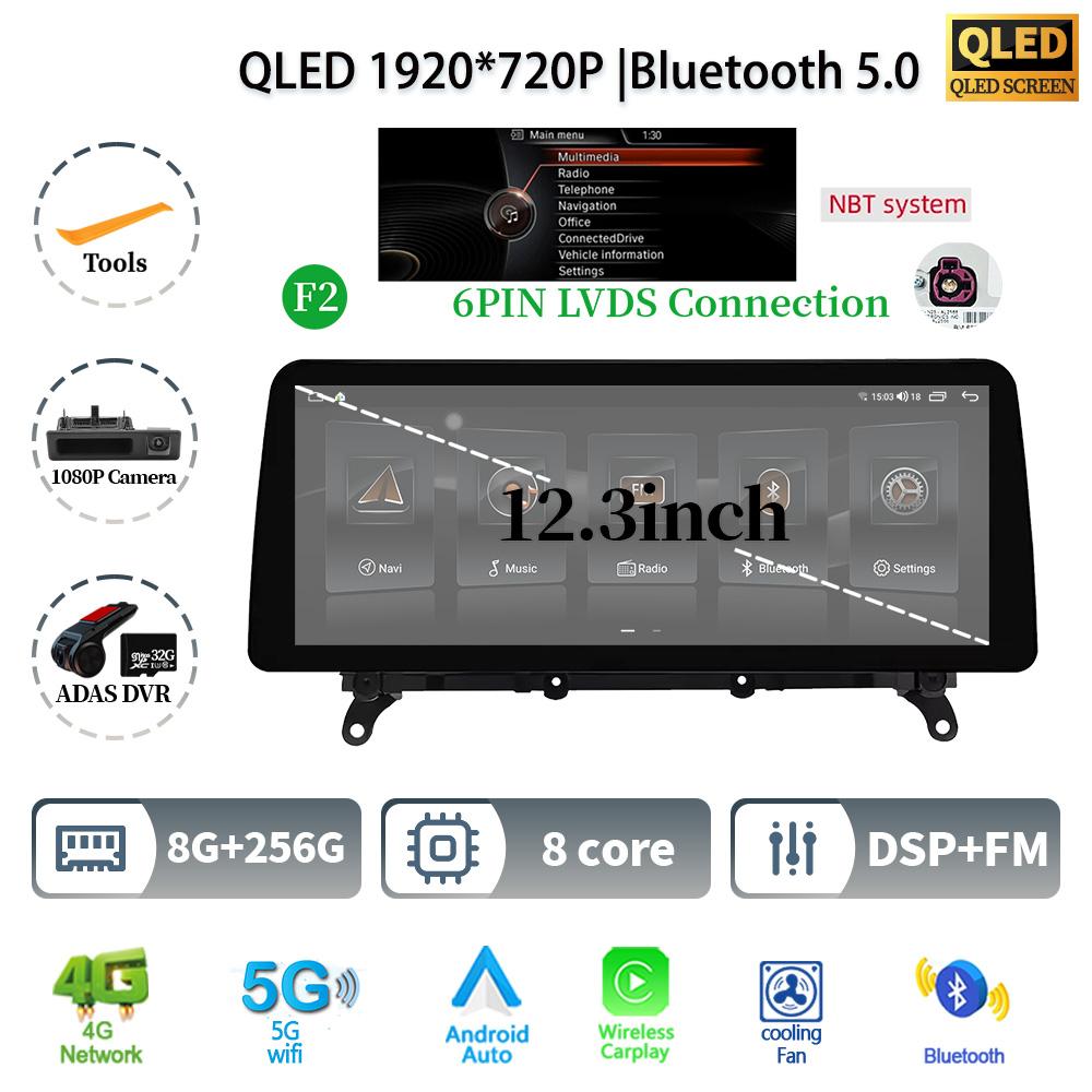 12.3" For BMW X3 F25 X4 F26 2011-2017 Android 14 Car Radio Multimedia GPS Navigation Bluetooth WIFI CarPlay Touch Screen Stereo