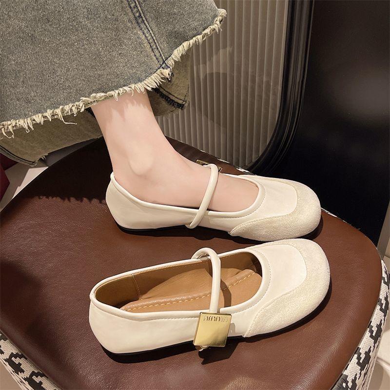 Fairy red niche single shoes summer gentle wind Mary Jane shoes female grandma shoe design shallow mouth