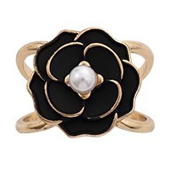 Flower Scarf Ring Faux Pearl Rose Camellia Silk Scarf Clip Elegant Floral Slide Buckle for Silk Scarves T-shirt Shawl