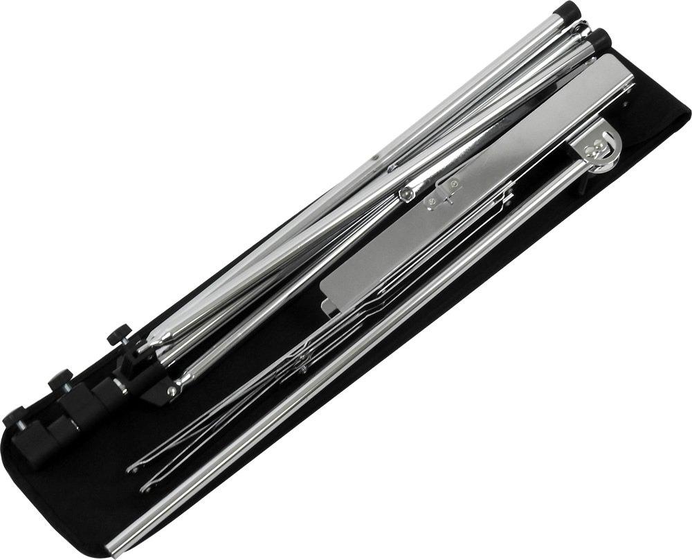 KC Music Stand, Lightweight Steel, MS-1STCR, Chrome (Soft Case Included)