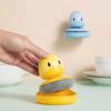 Little Yellow Duck Steel Ball Brush Hangable Squeeze Pot Wash Brushes Press Pan Bowl Brush Kitchen Cleaning Dish Bowl Cleaner Household Cleaning Tools