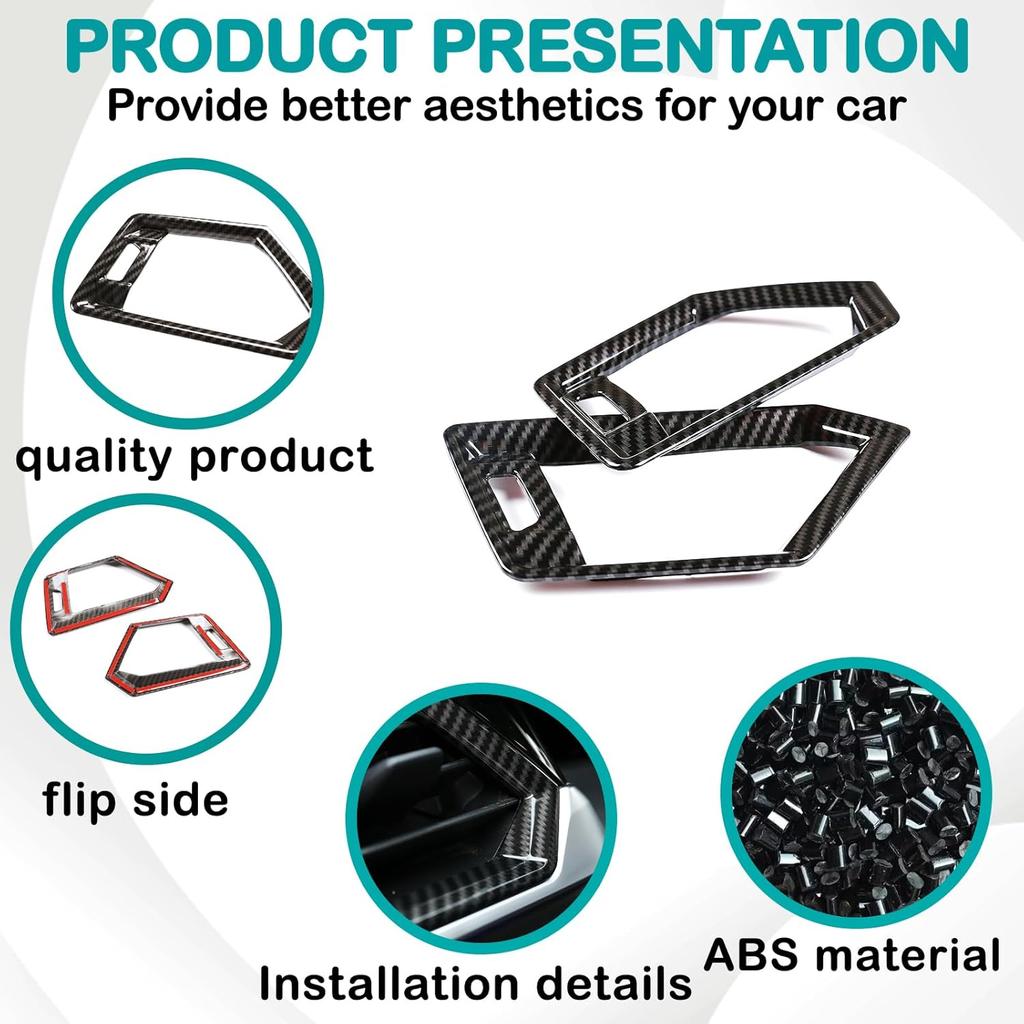 Car Side Air Vent Outlet Cover Trim Frame Compatible with BMW 3 Series G20 G28 2020-2022, Central Side Dashboard Air Vent Outlet Cover Protective