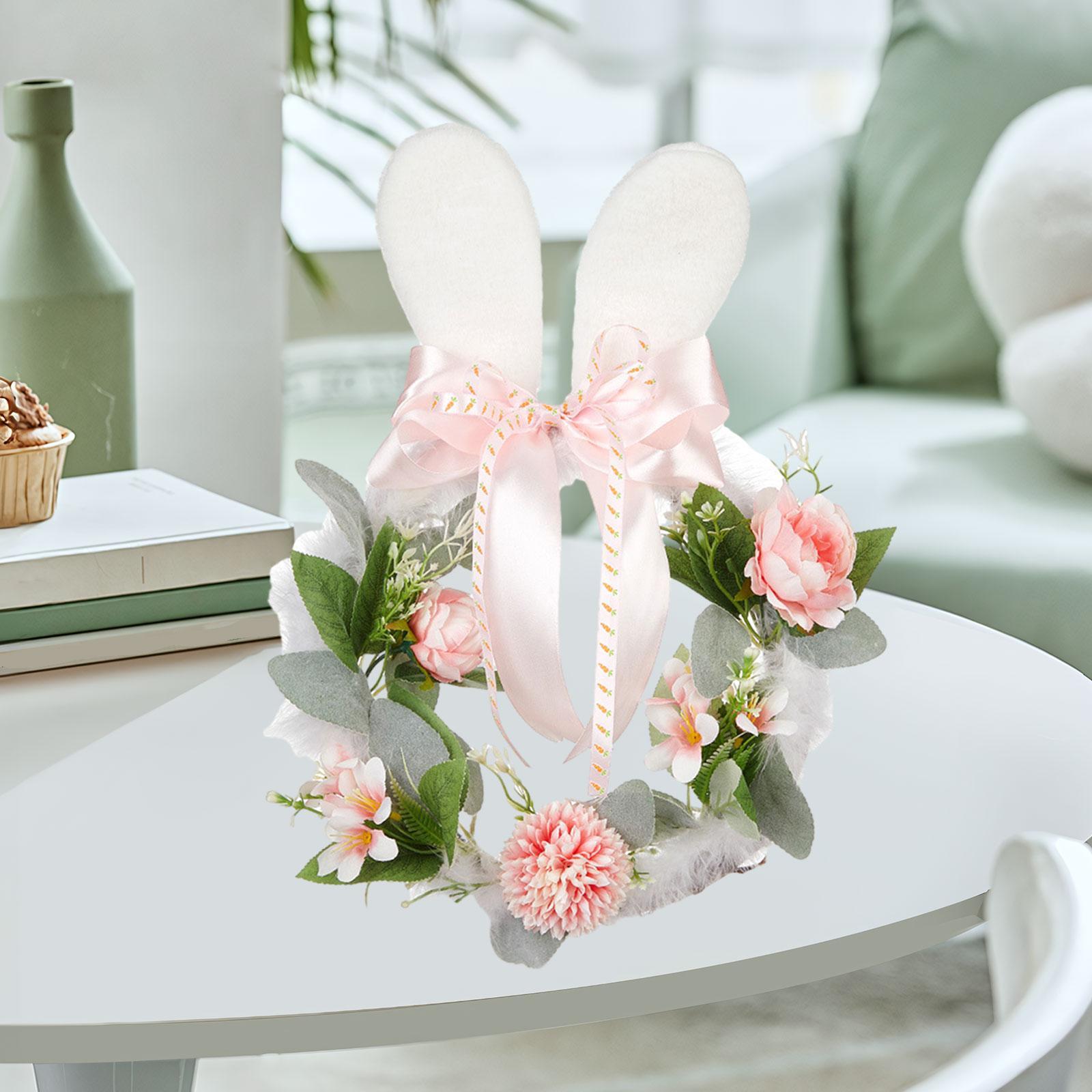 

Easter Wreath Home Decor Artificial Flower Wreath Spring Wreath for Front Door for Yard Living Room Indoor/Outdoor Shelf Garden