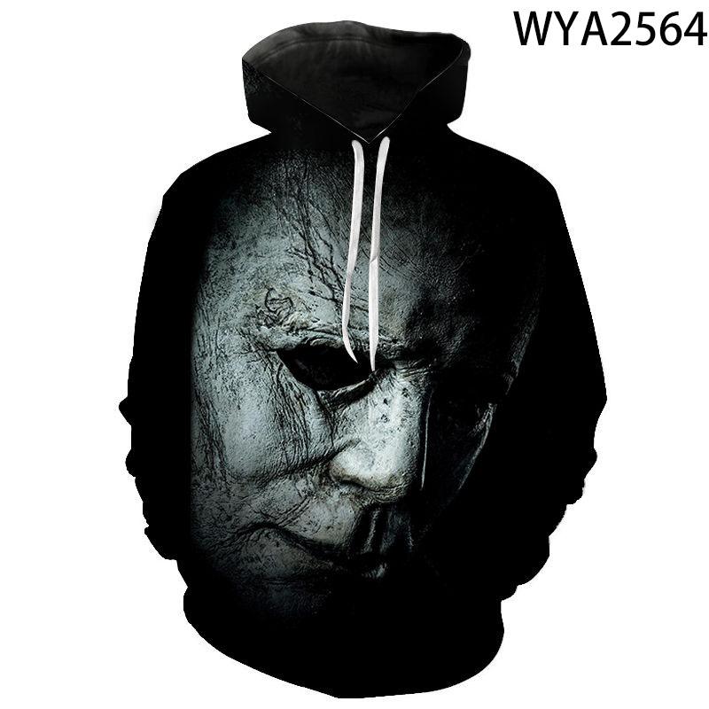 2026 Autumn Halloween Horror Michael Myers Men Children Hoodies Harajuku Streetwear Hooded Sweatshirts Pullover