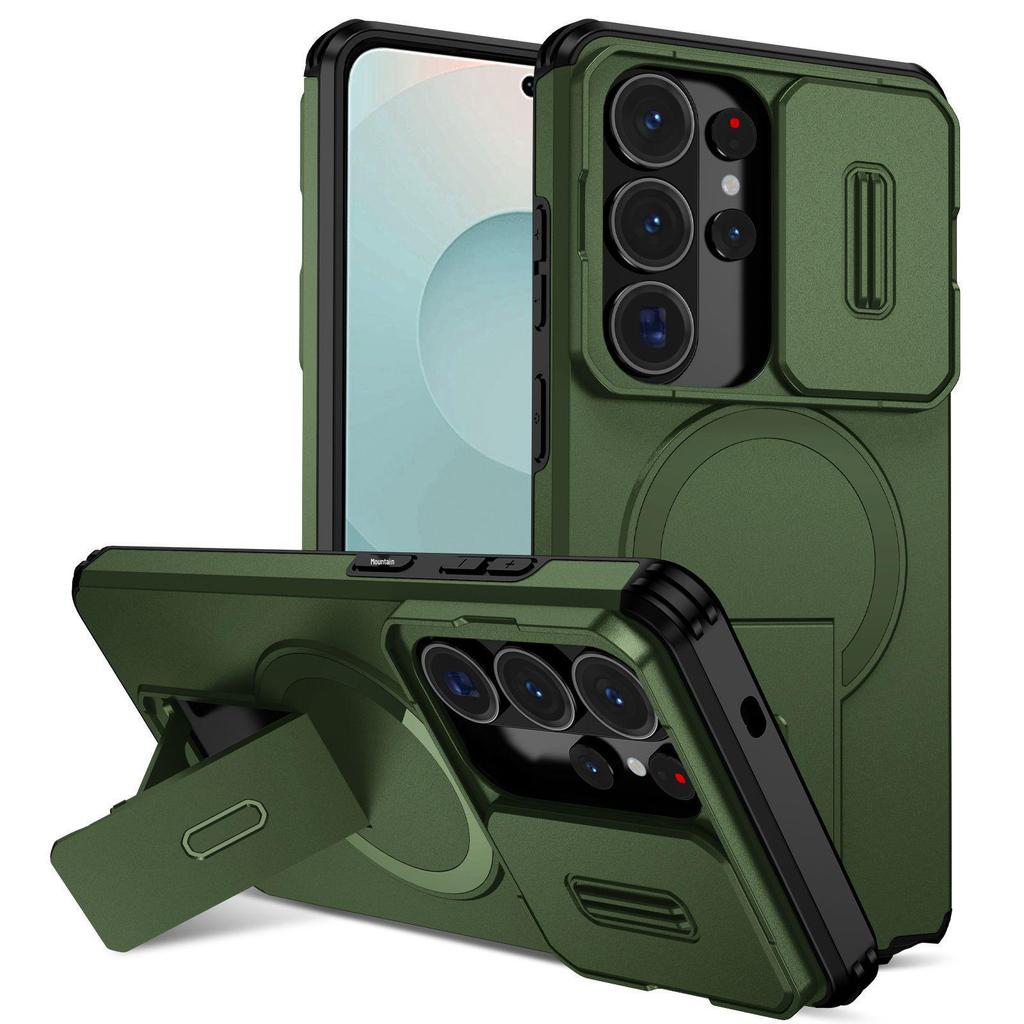 Samsung S26U Magnetic Bracket Protective Phone Case with Push-Window and Anti-Drop Lens A36