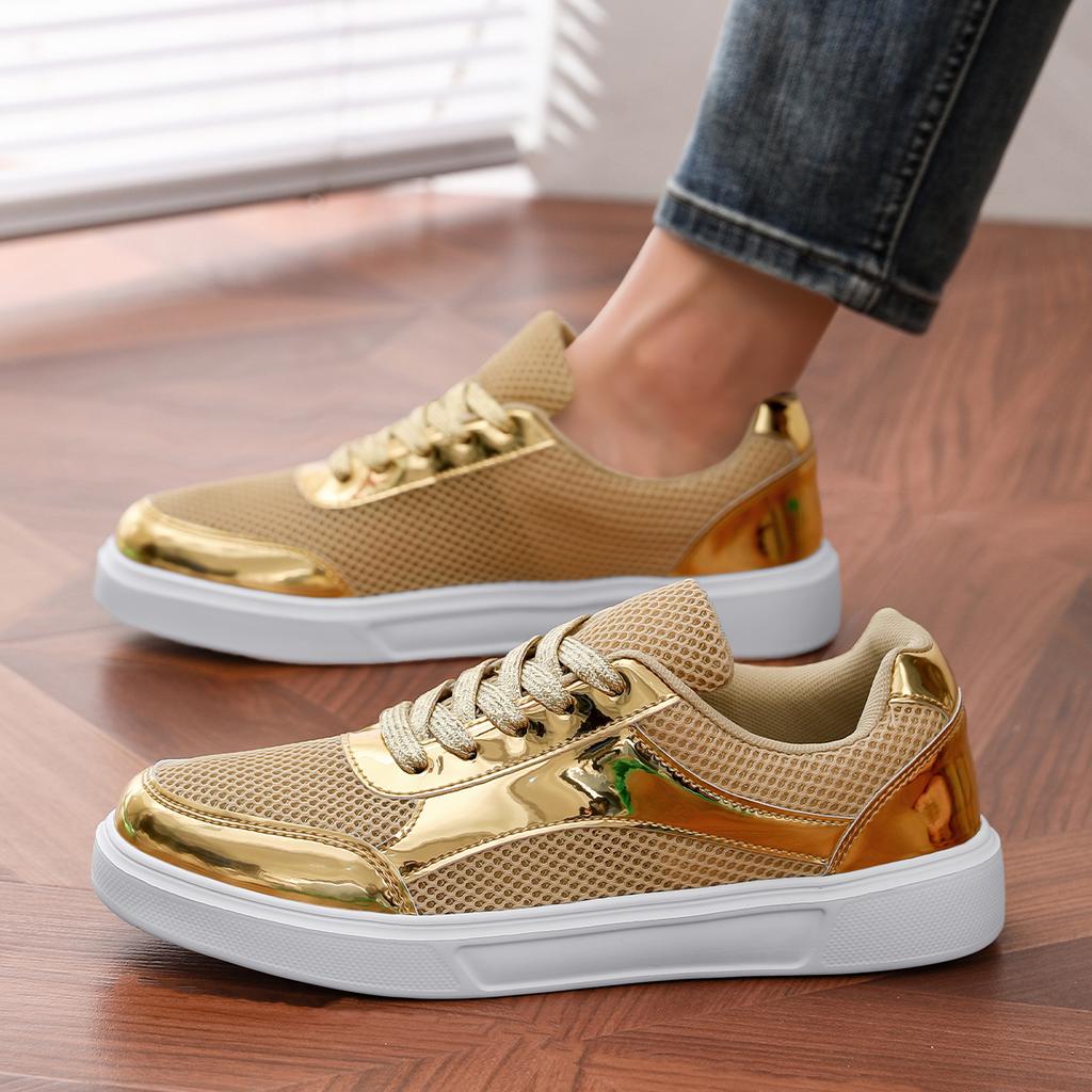 TUINANLE Women Sneakers Rhinestone Ladies Shoes Mesh Vulcanized Shoes Thick-soled Casual Bling Glitters Shoes