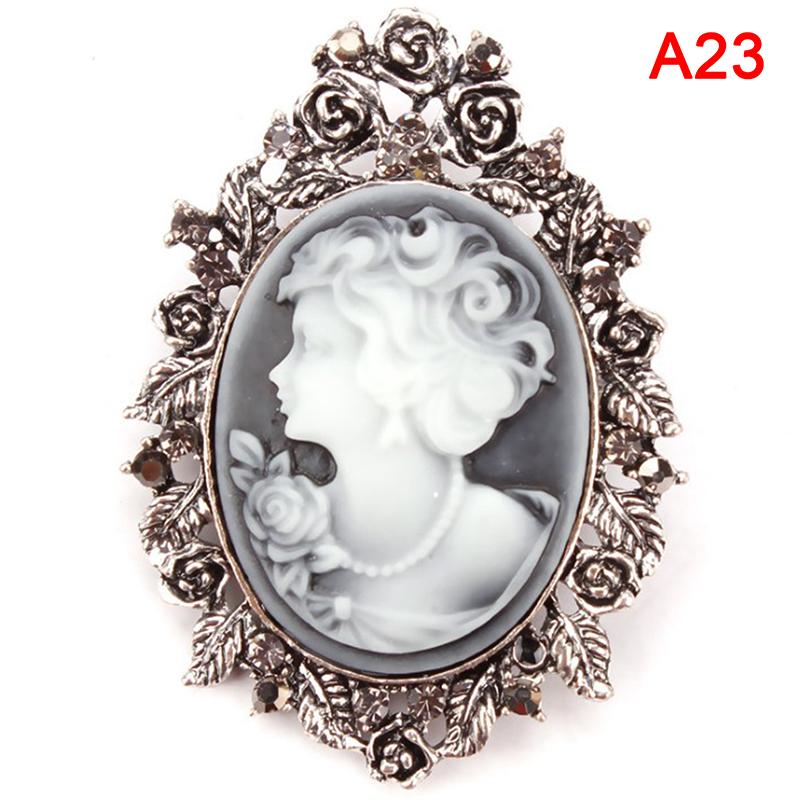  Cameo Vintage Brooches For Women Queen'S Cameo Beauty