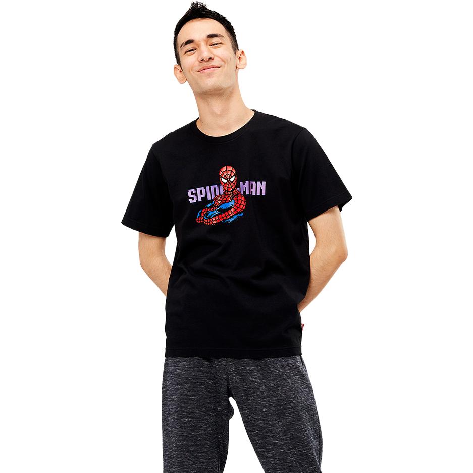 Uniqlo × Marvel Collaboration Solid Color Printed Crew Neck Short Sleeve T-Shirt Men Tops 422557-09
