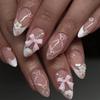 French Tip Press On Nails Long Coffin False Nails Press On Acrylic Glue On Nails Full Cover False Nails Wearable Fake Nails Set