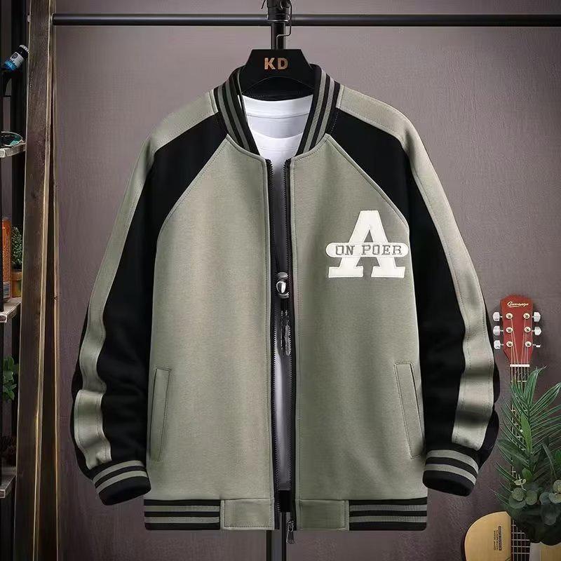 

Мужская модная бейсбольная куртка в гонконгском стиле 2023 года на весну и осень — молодежная и стильная 2XL зелёный
