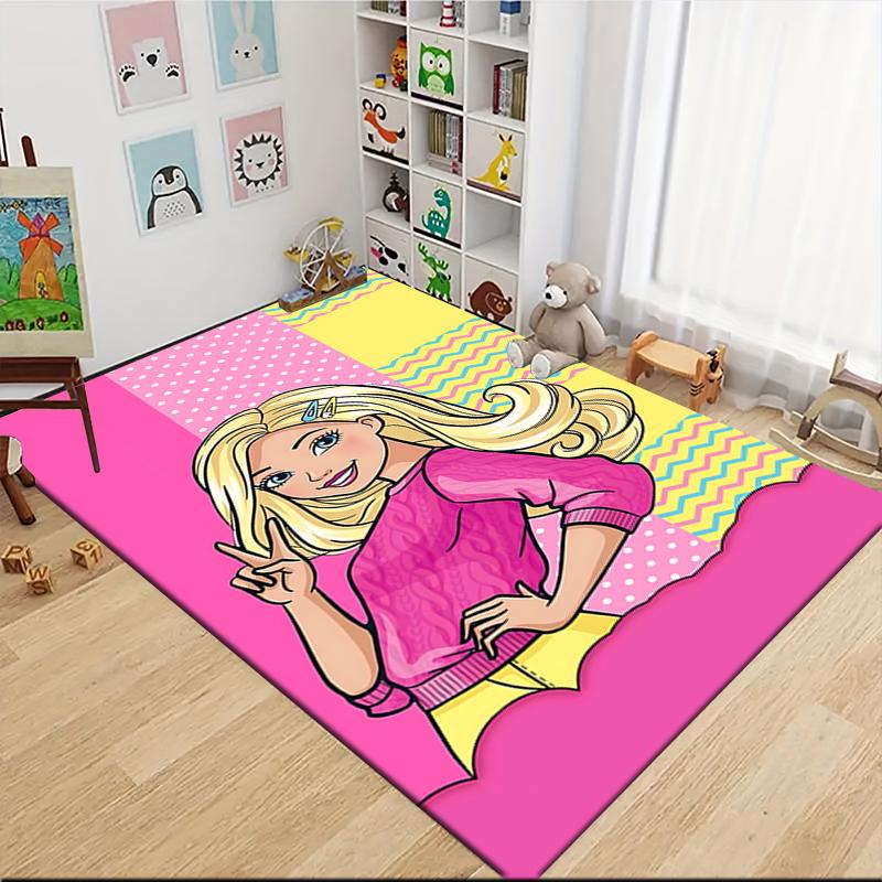 Pop Art Barbie Style Carpet Rug Soft Washable Antislip Home Living Room Sofa Mats Personalized Christmas Rug
