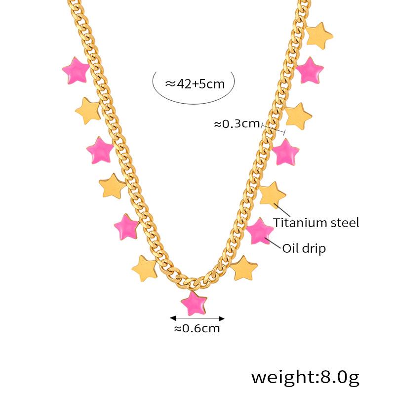 

Мечтательное колье-звезда из 18-каратного золота - Не тускнеющие универсальные украшения из титановой стали