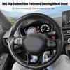 Pincuttee Carbon Fiber Steering Wheel Cover - 3PC Universal Non Slip Steering Wheel Protector, Matte Black