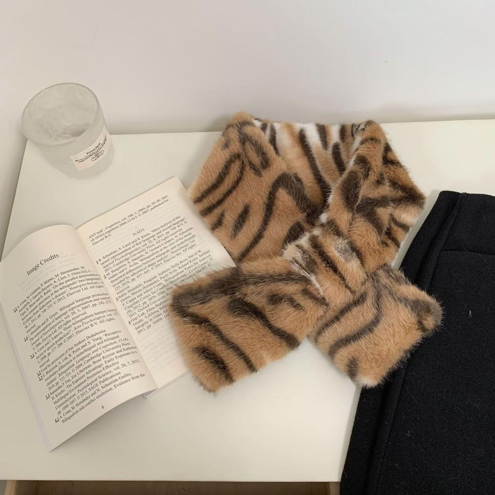 Soft Plush Scarf Windproof Cross Scarf Fashion Neck Wrap Outdoor