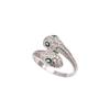 Vintage Copper Snake Wrap Open Ring For Women Fashionable And Trendy With Green Diamond Eyes