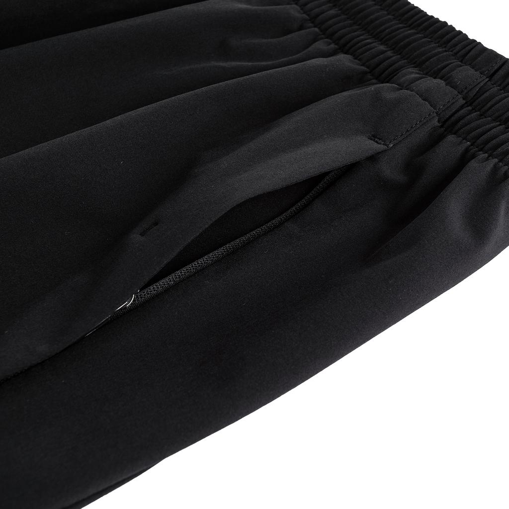 Anta Training Series Solid Color Logo Print Elastic Waist Straight Leg Sports Casual Woven Shorts Men Shorts Black 952627502-3