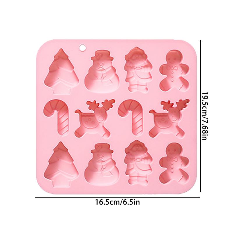 Christmas Silicone Chocolate Molds Candy Baking Moulds Handmade Santa Claus Snowman Xmas Tree Gingerbread Man Mold