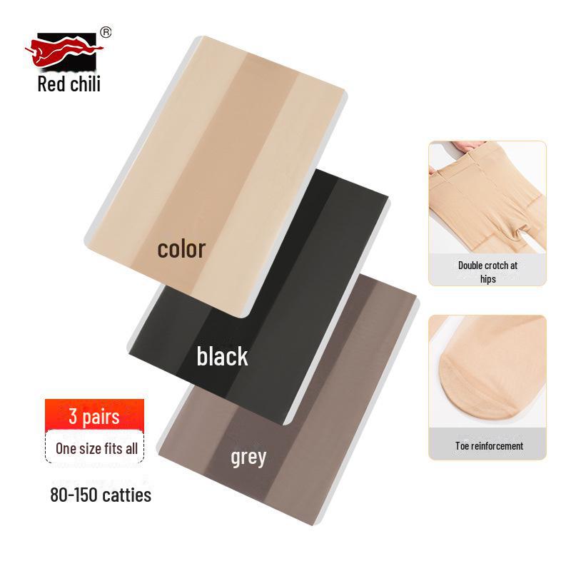 Summer Thin Nude Red Pepper Stockings: Anti-Snag, Durable, Wide T-Crotch, Sexy Nightclub Pantyhose for Women