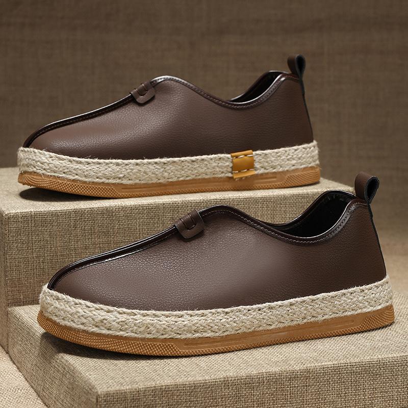 New Summer Men's Leather Moccasins Fashion Black Slip-on Men Casual Shoes Comfortable Flat Man Loafers Leisure Hey Dude Shoes