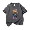 Trendy Girl Bear With Sunglasses Graphic Tee Kids 100 Cotton Crew Neck Casual T Shirt Short Sleeve Muticolor Top For Girls Boys