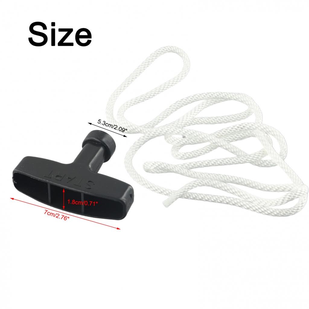 Rope & Pull Handle Petrol Lawnmowers Plastic& Polyester White Rope Brand New