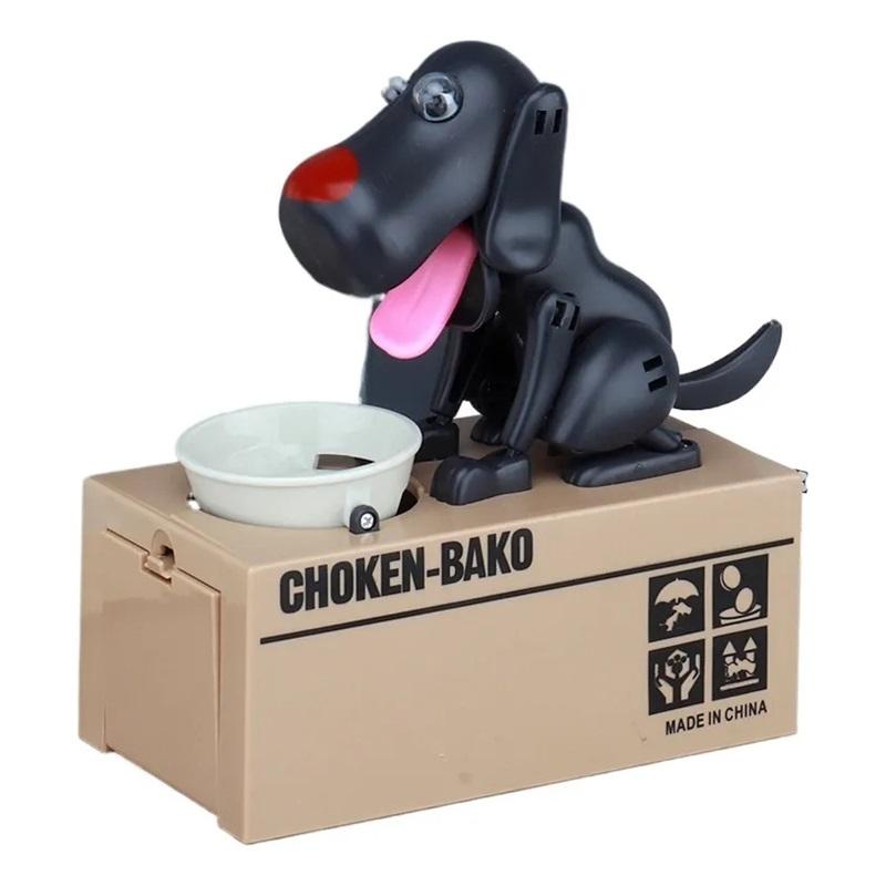 

Смішна електрична скарбничка, яка краде гроші Собака, що давиться холодний колір чорний