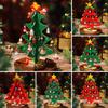 Mini Wooden Christmas Tree Festive Tabletop Decor For Holiday Home Decoration