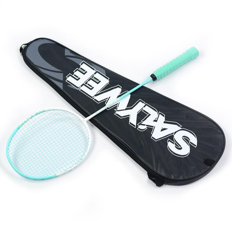 Blossom Rain Women's Composite Carbon Fiber Badminton Racket Ultra-Light 26lbs Pre-Strung, Macaron Pastel Colors , Free Bag