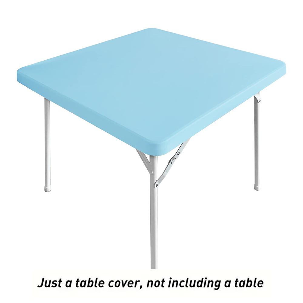 Square Fitted Table Cover Elastic Tablecloth Stretch Spandex Tables Top Cover Table Topper Cap for Dining Kitchen Home Party 34x34inch
