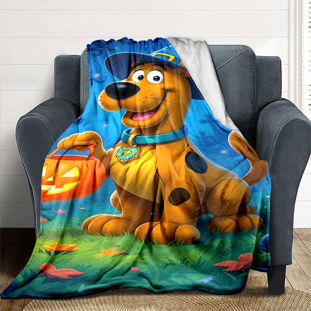 Halloween Scooby Doo Adventure Flannel Blanket Super Soft Warm Cozy Blanket For Sofa Bed Office Travel Allseason Home Decor Gift