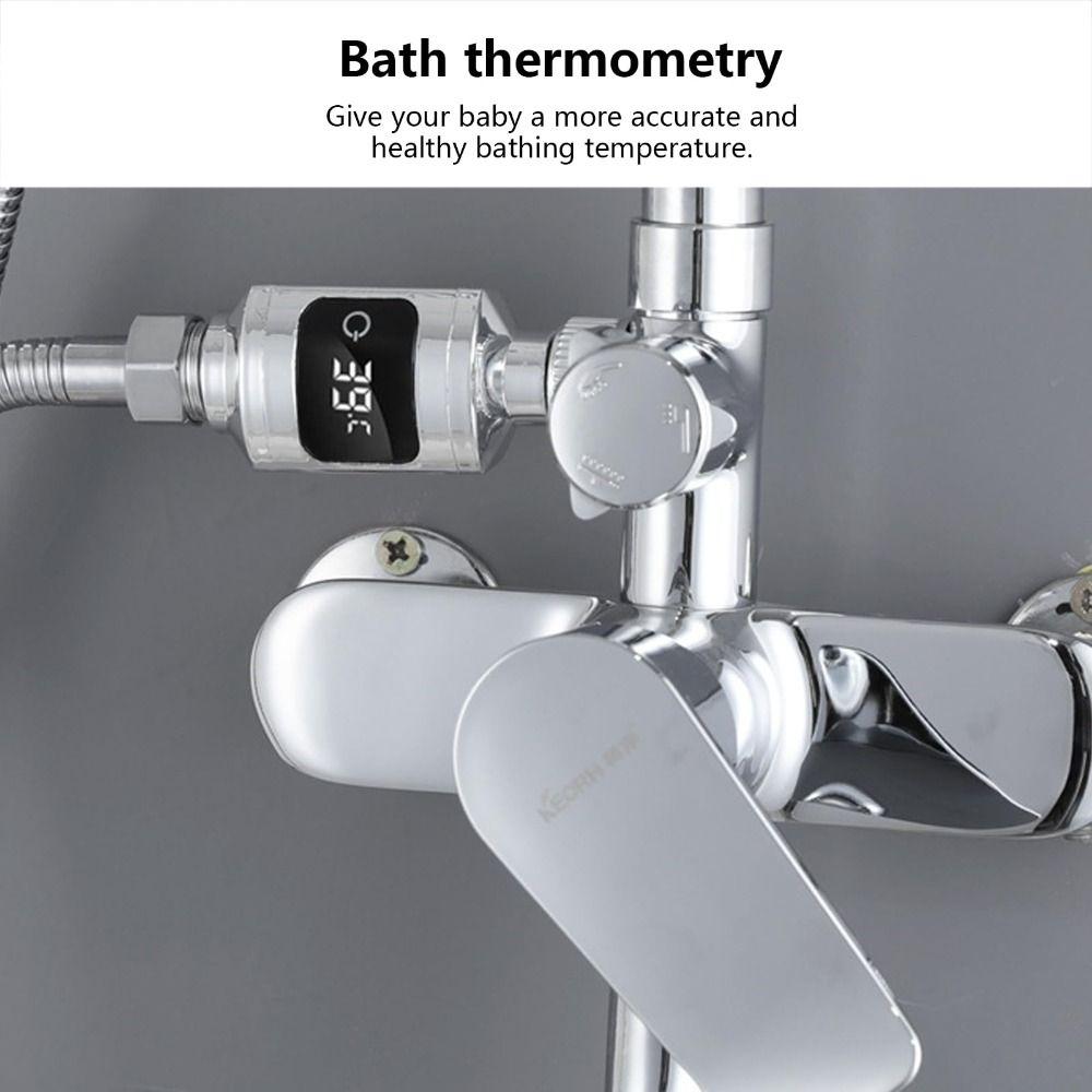 Pekkontroll LED-display Termometer Exakt Mätning Duschtermometer Kraninstallation