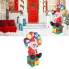Inflatable Father Xmas 5.9ft Water Proof Polyester LED Blow Up Father Xmas Holding Sign for Outdoor Yard Decoration