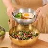 Edelstahl Gold und Silber Salatschüssel Reisnudeln Lamian Nudeln Schüssel Küchengeschirr Lebensmittelbehälter