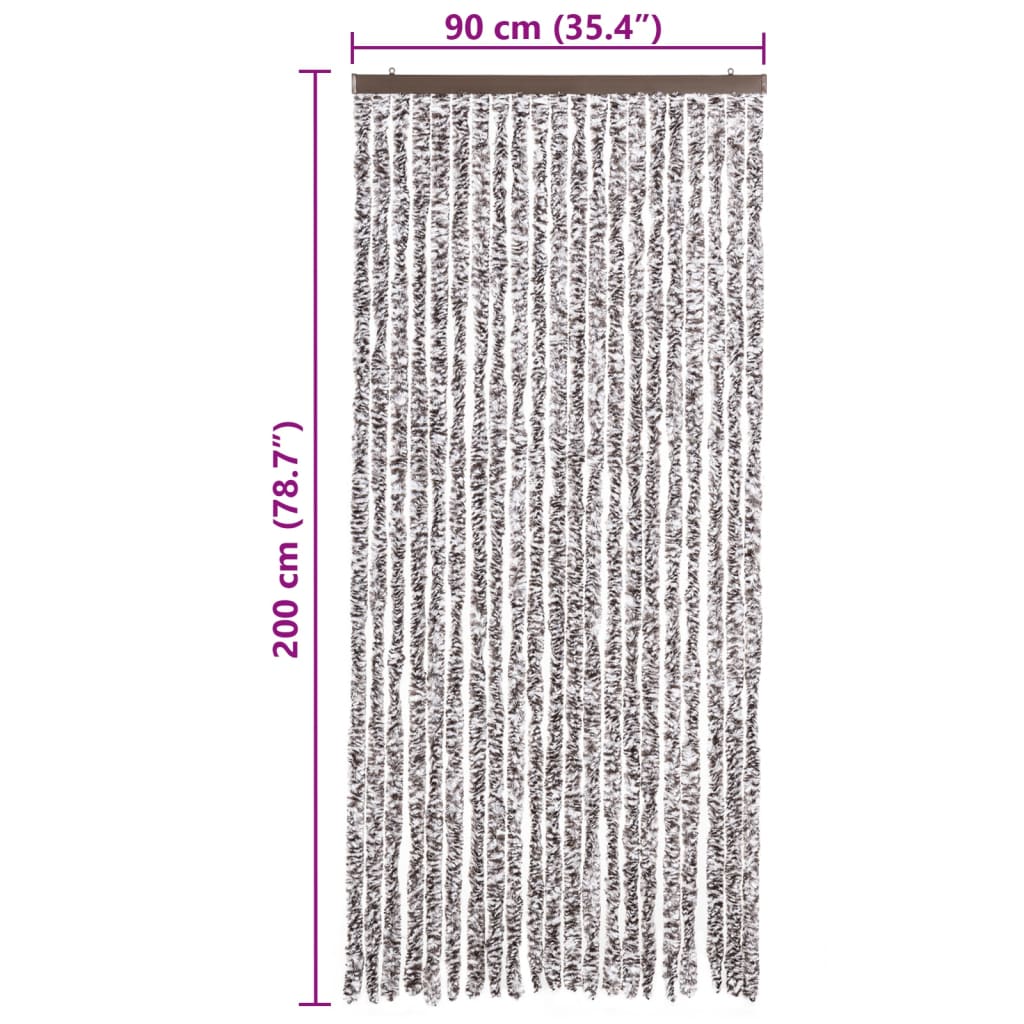 Insect Protection Curtain Brown and Beige 90 X 200 Cm Chenille