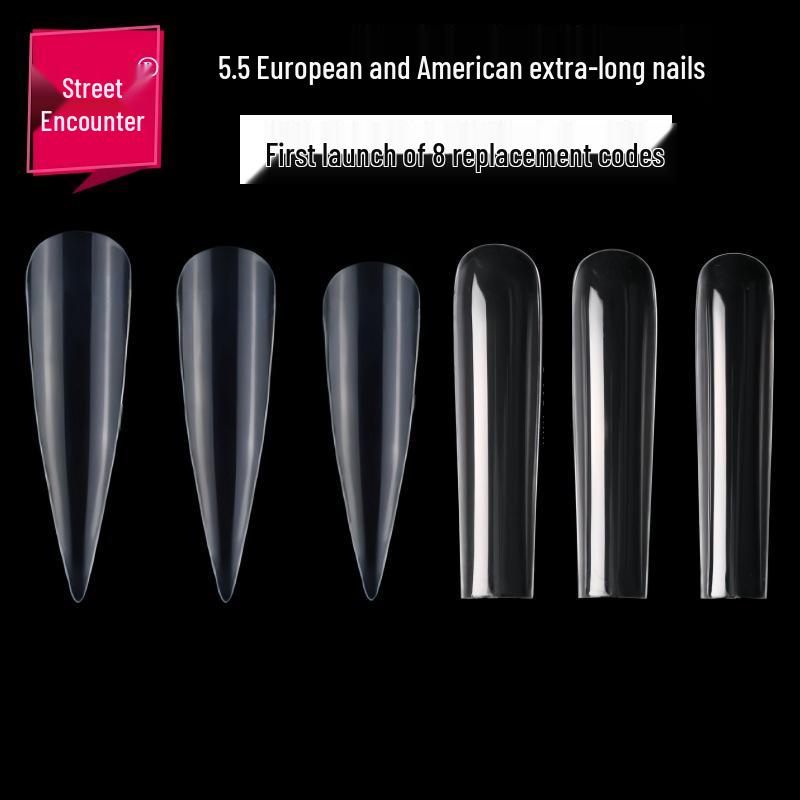 

Long Transparent Rectangular Fake Nail Tips for European and American Nail Art