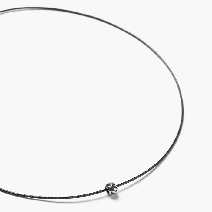 Antique Curve Cut Ball Pendant String Necklace (C2503-AN964_BK)